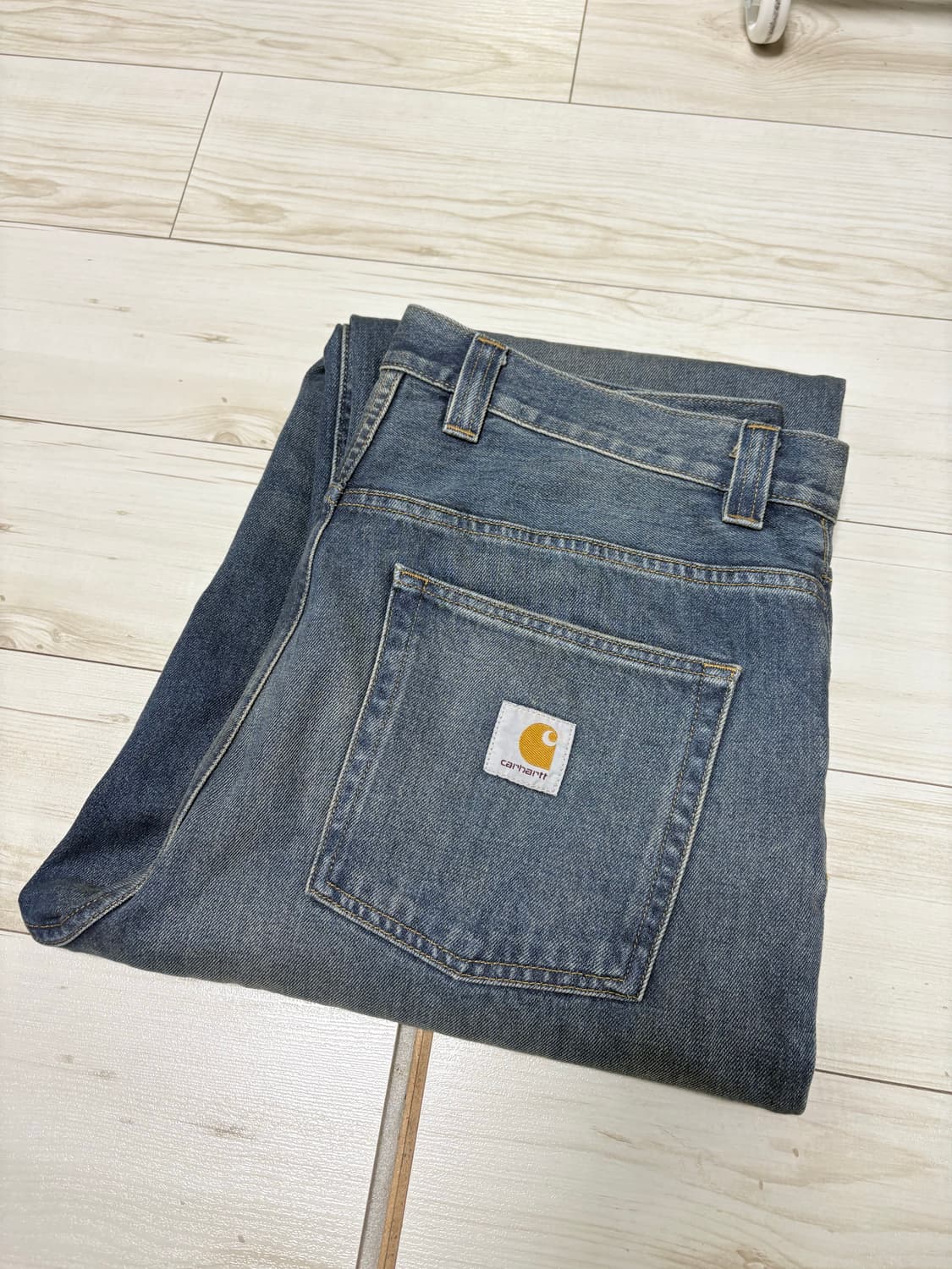 칼하트wip 브랜든 팬츠 스미스블루 원유즈드 워시 M 상품이미지4