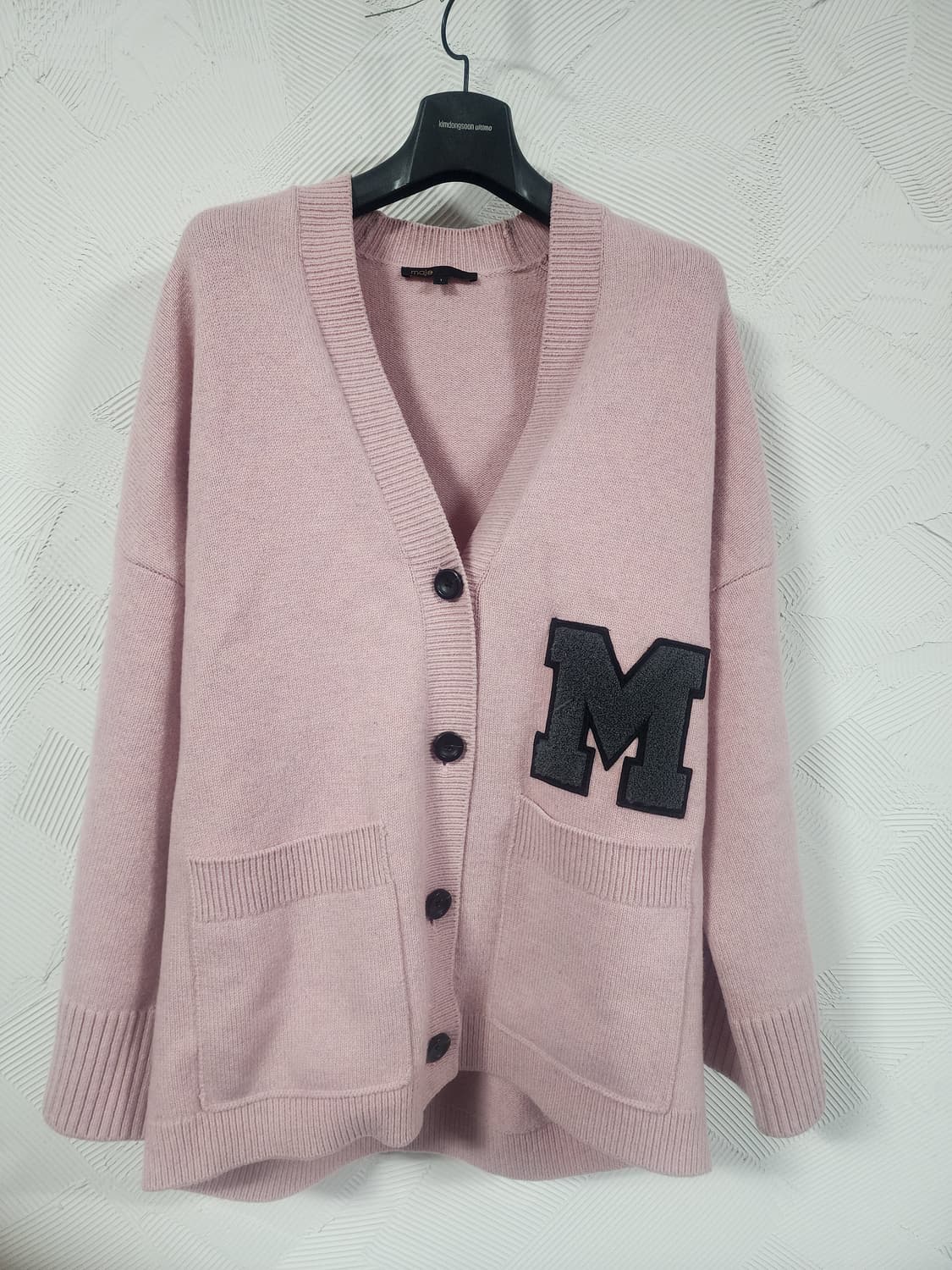 마쥬 핑크 울 M로고 칼리지 가디건 상품이미지4