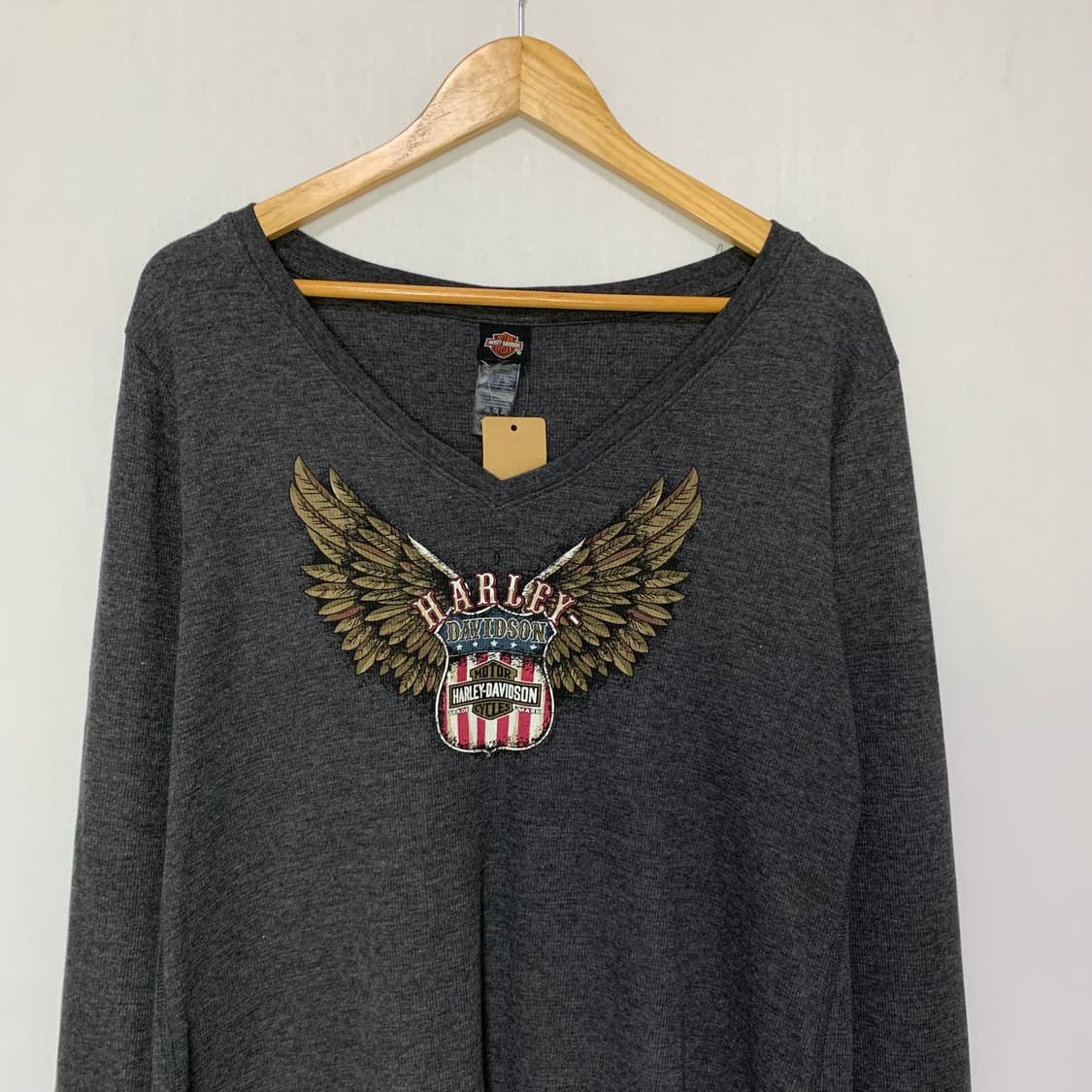 할리 데이비슨 윙 날개 프린팅 긴팔 티셔츠 빈티지 롱슬리브 남녀공용 상품이미지2