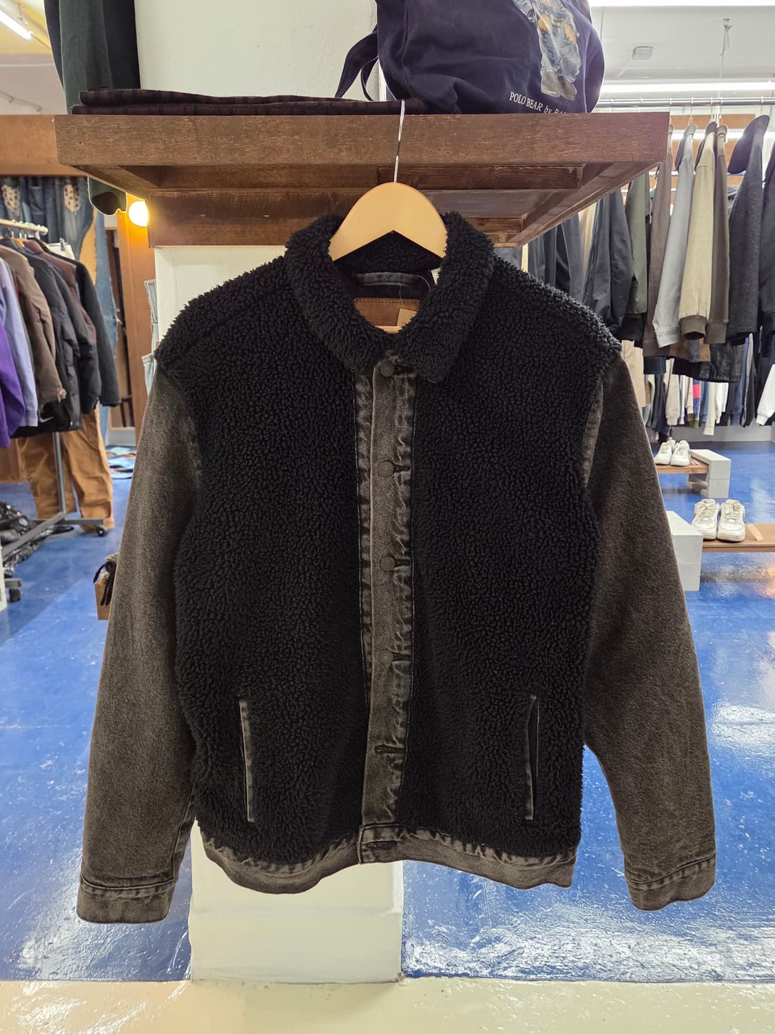 Levis 리바이스 쉐르파 블랙 데님 자켓 상품이미지4