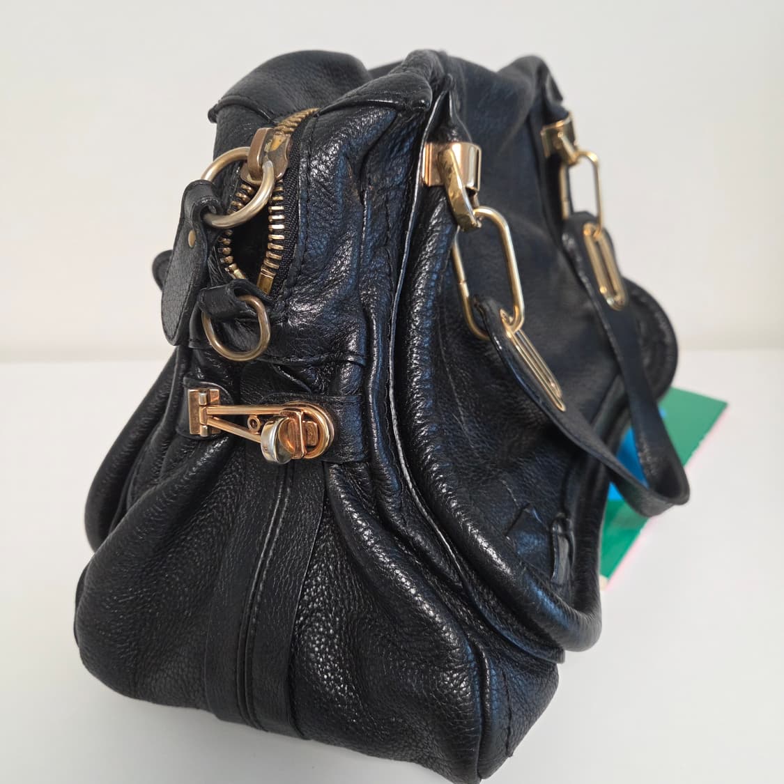 chloe 끌로에 정품 미디움 파라티백 금장 블랙 토트 숄더 상품이미지4