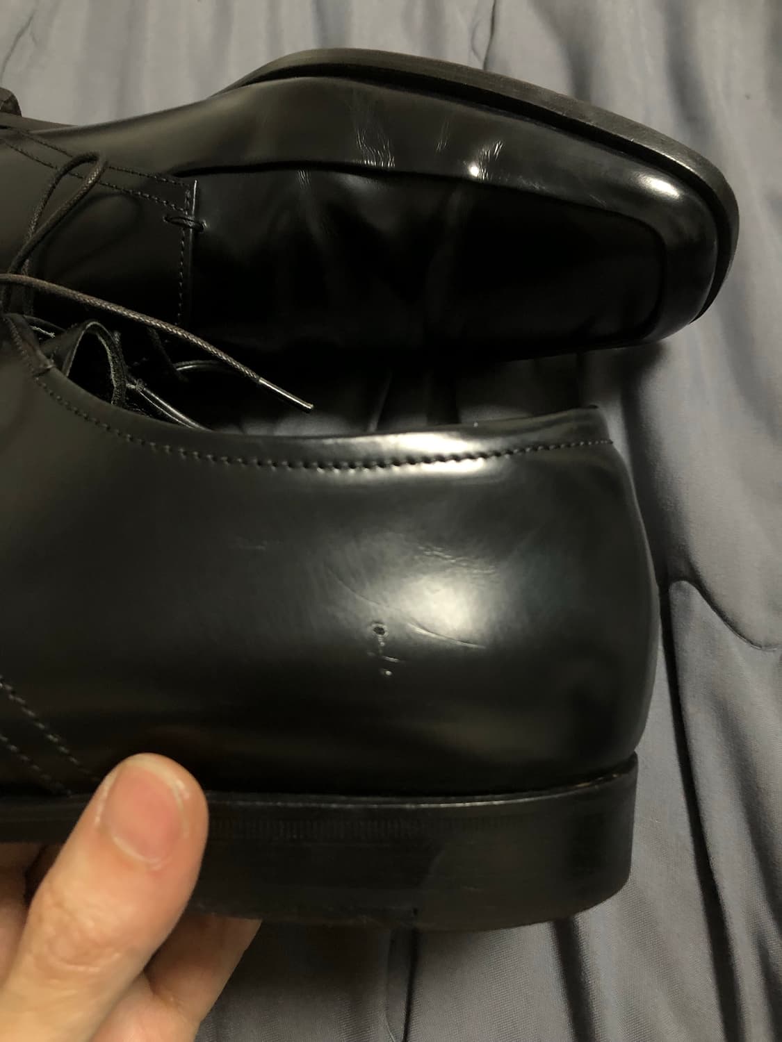 빈티지 프라다 브러쉬드 플랫 스퀘어토 더비슈즈 8.5 상품이미지10