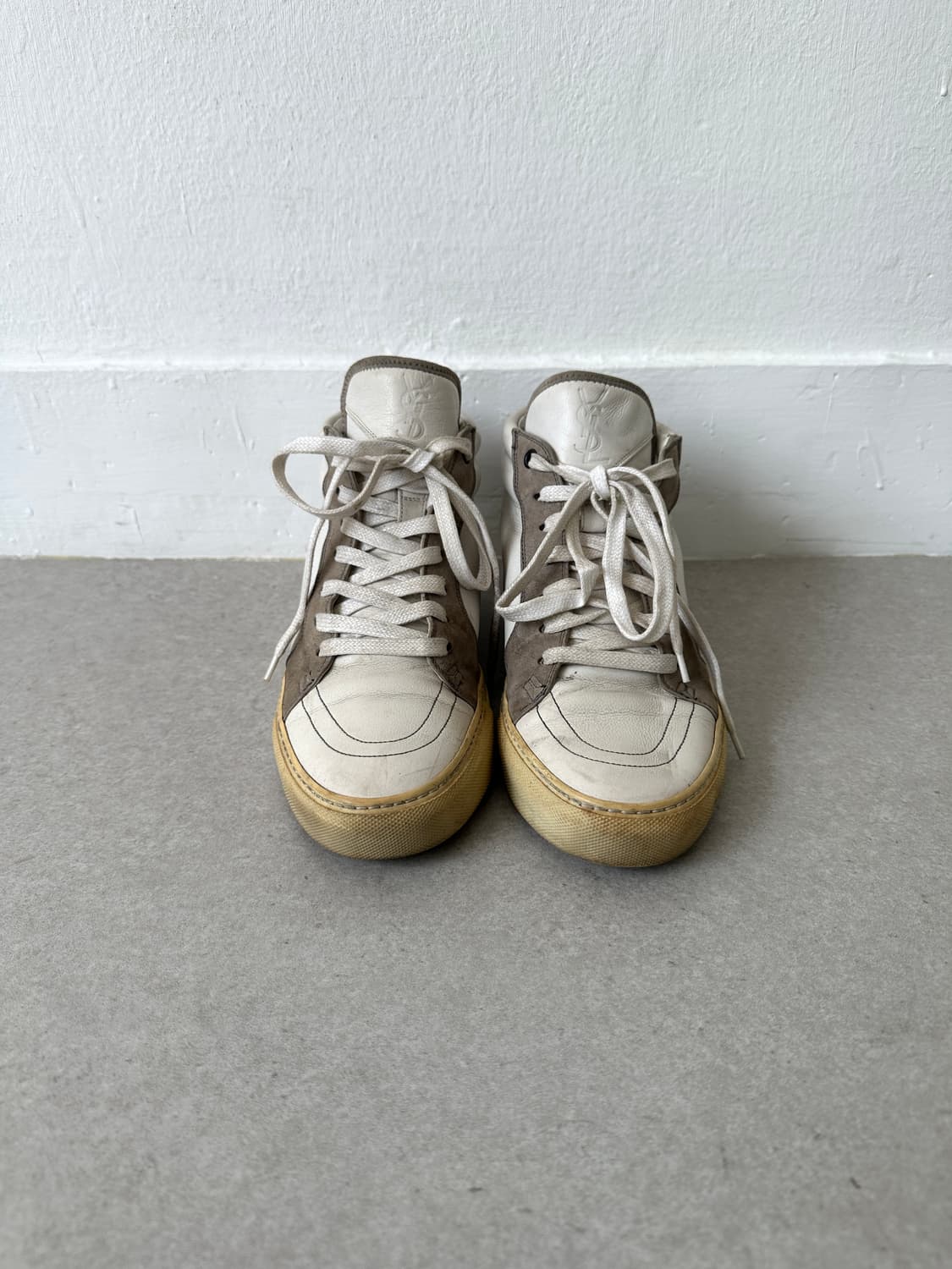 생로랑 2000s YSL 화이트 레더 하이탑 상품이미지2