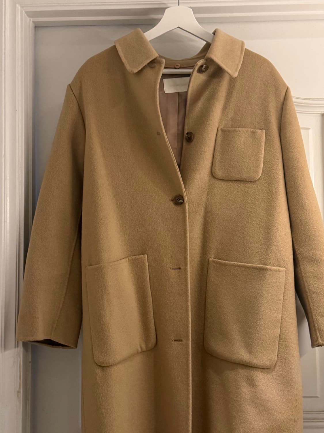 울 90% 핸드메이드 코트 카멜베이지 상품이미지2