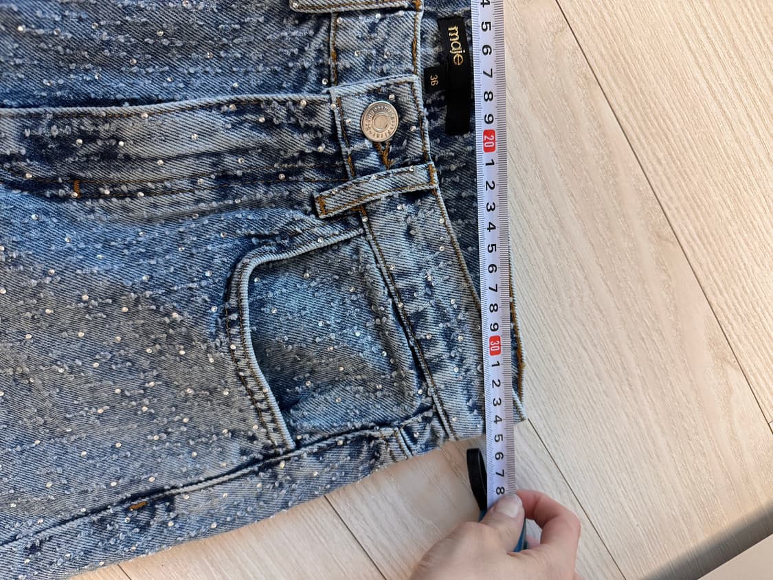 마쥬 maje 라인스톤 페이디드 데님 36 새상품 상품이미지7