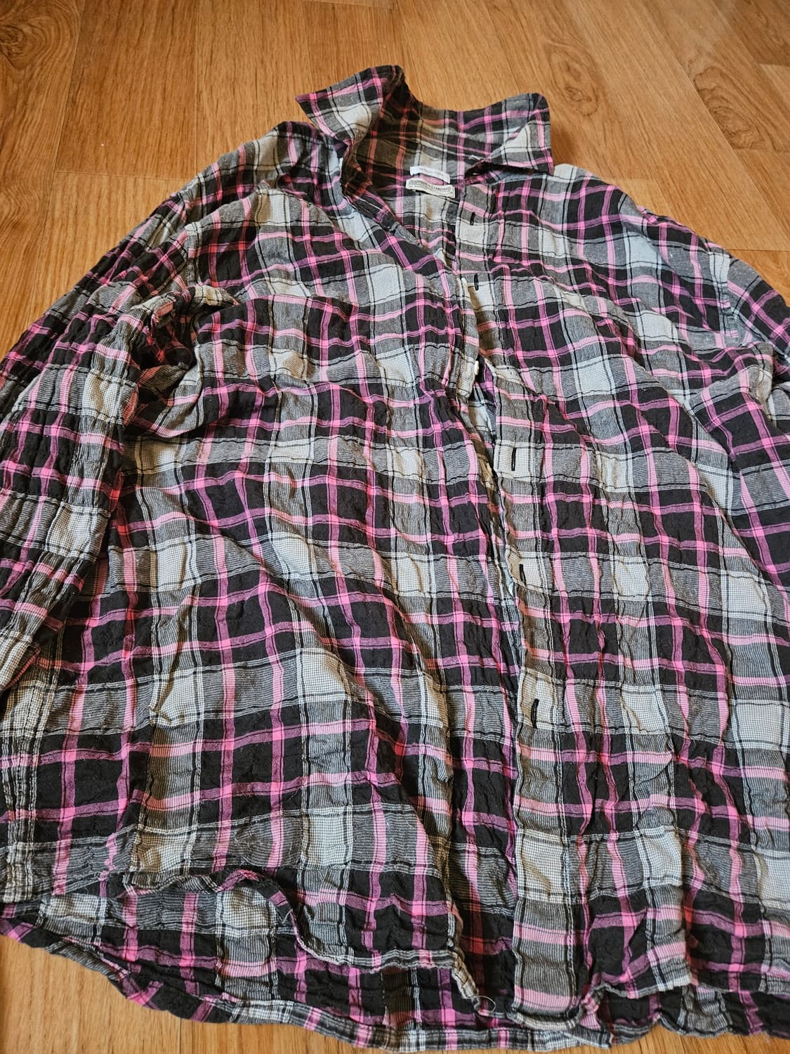 우드비 링클 워시드체크셔츠  상품이미지3