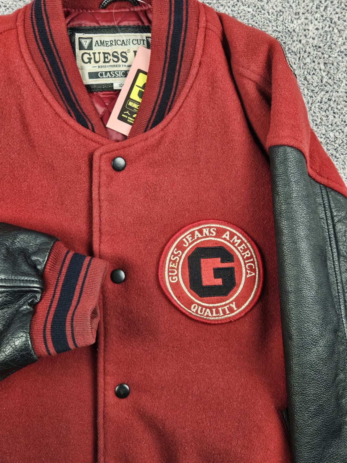 90's 게스 1955 투어링 배색 바시티 자켓 (100) / 10170 상품이미지6