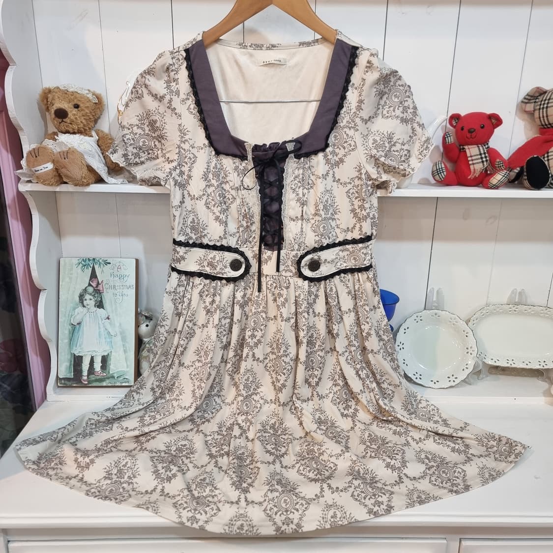 axes femme(악시즈팜) 토왈(유럽풍) 프린트 원피스 상품이미지1