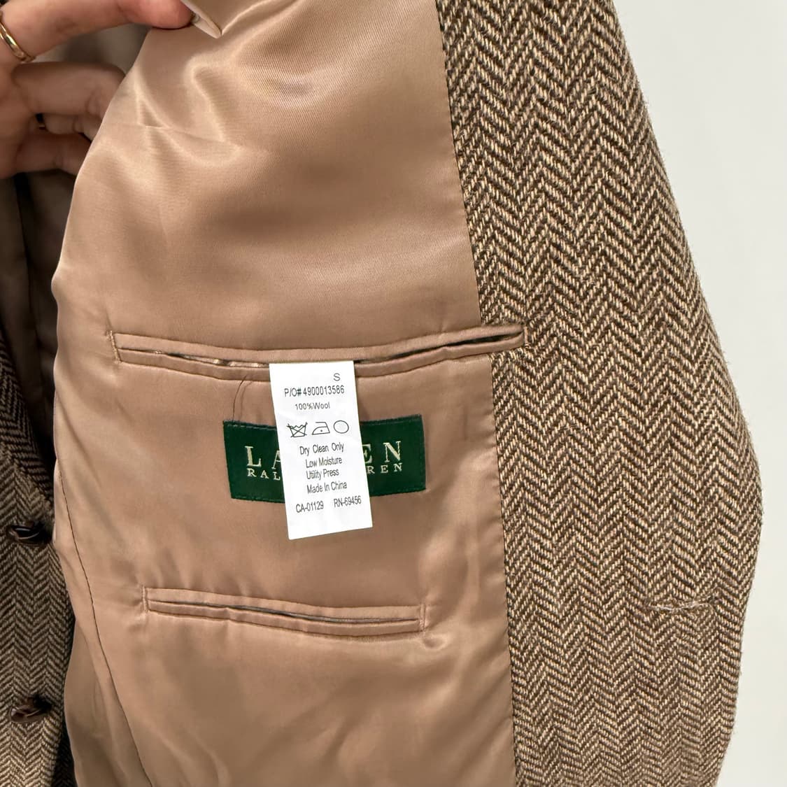 랄프로렌 Ralph Lauren 브라운 헤링본 테일러드 울 트위드 자켓 상품이미지6