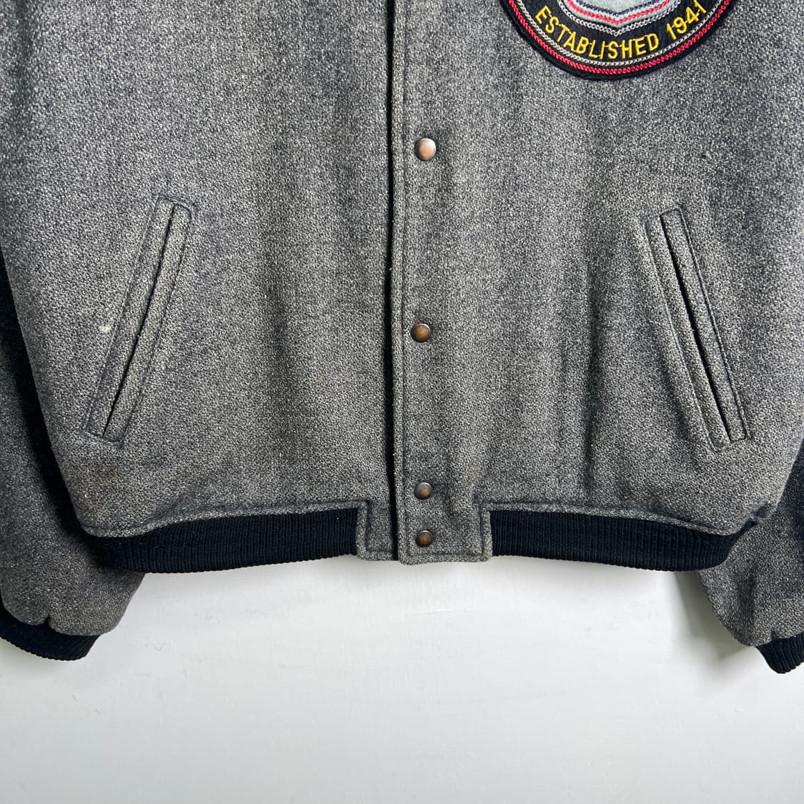 MACRICHARD 그레이 울 바시티 자켓 L 상품이미지5