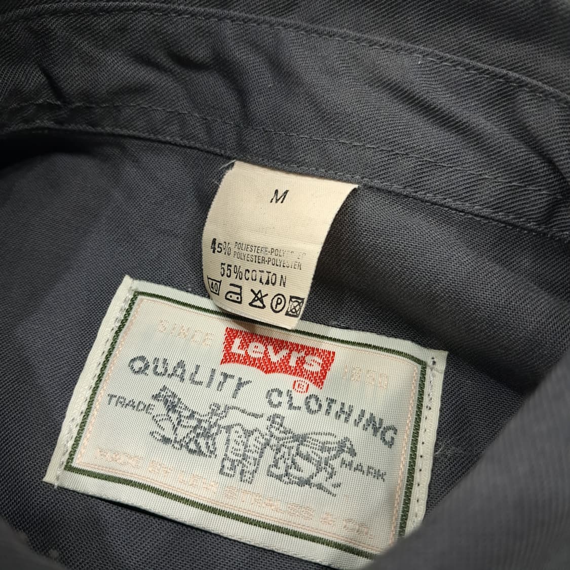 CL643 M 리바이스 90s 유럽판 웨스턴 머드 그레이 셔츠 남방 상품이미지4