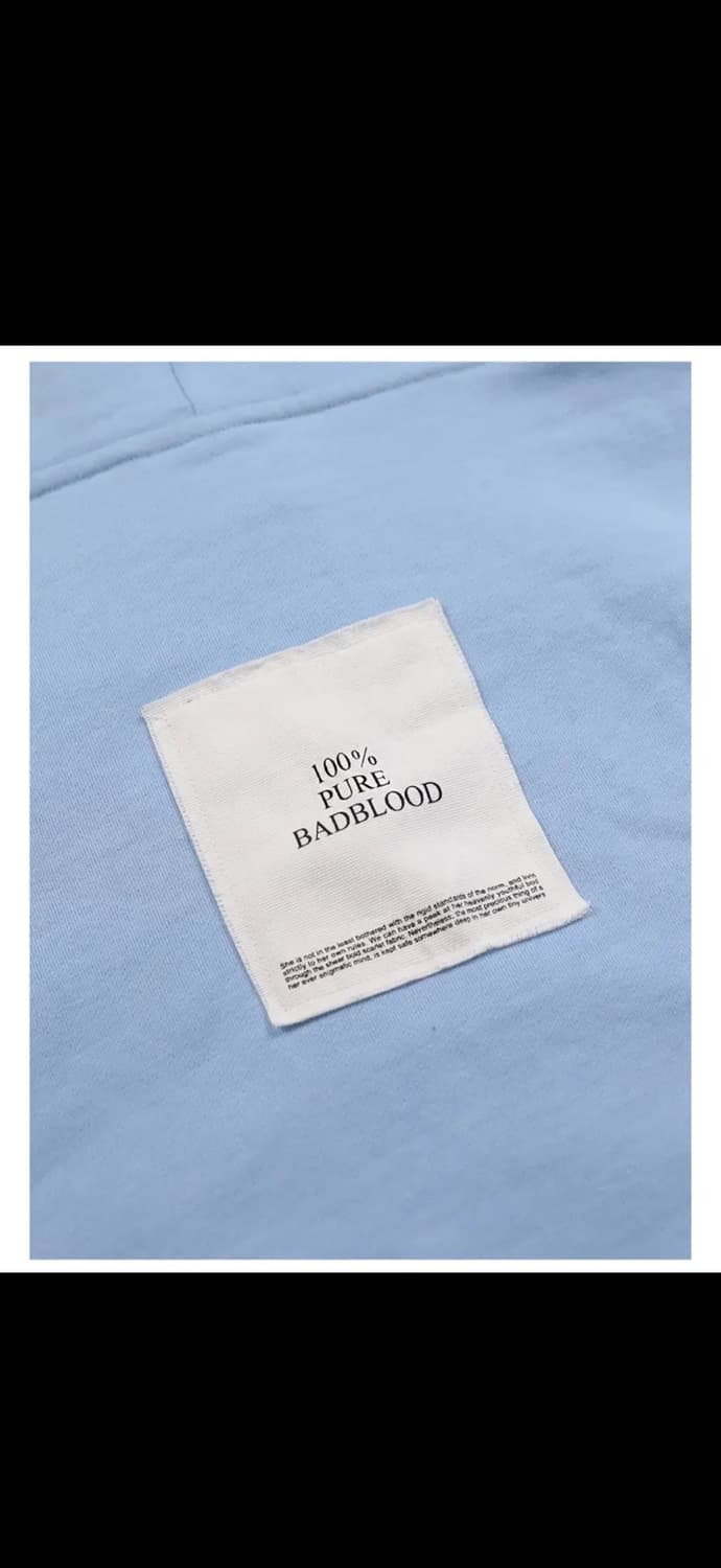 [새상품]배드블러드 pure 후드 라지핏 - 라이트블루 M 상품이미지7