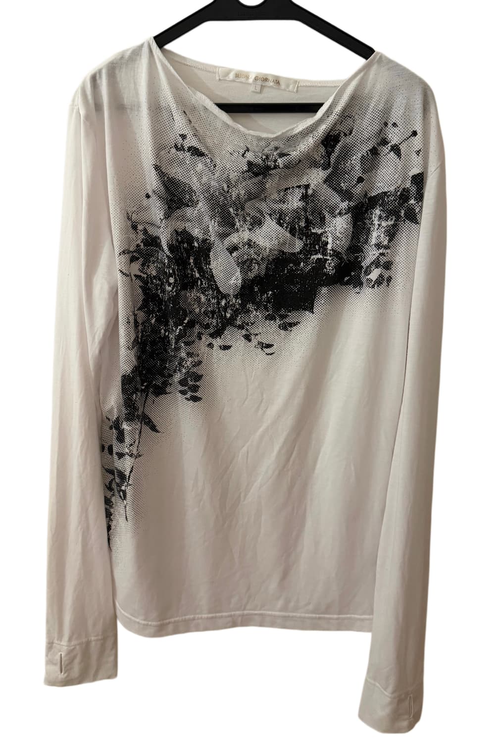 갸루 펑크 y2k 핀터깔 그래픽 롱슬리브 티셔츠 화이트 상품이미지2