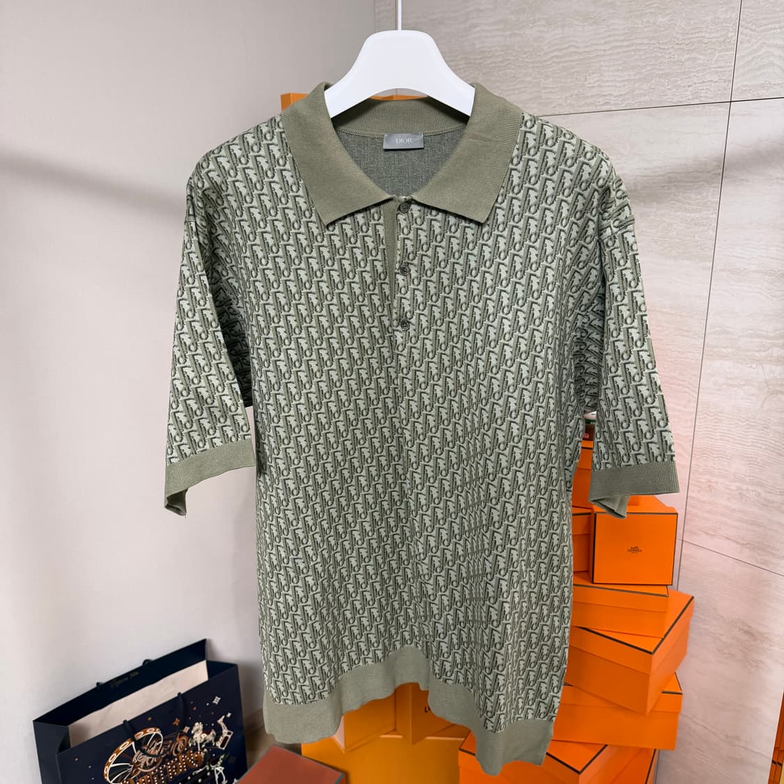 [2XL사이즈]디올 오블리크 코튼 자카드 폴로 반팔 셔츠 상품이미지1