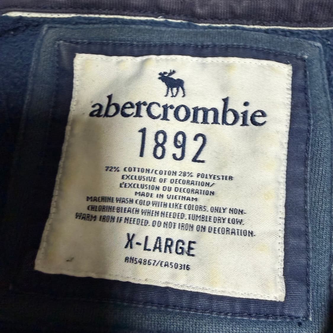아베크롬비 네이비 후드집업 xl 상품이미지3