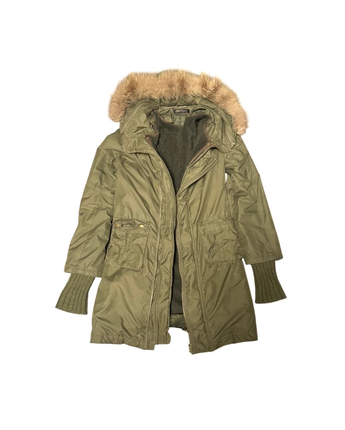 vintage mode khaki long jacket 상품이미지1