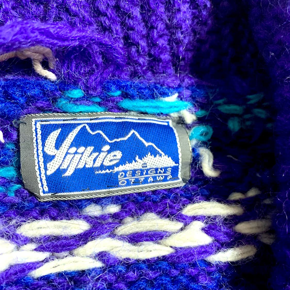 [XL~] 90s  Hand-Knit Purple Cardigan 상품이미지3