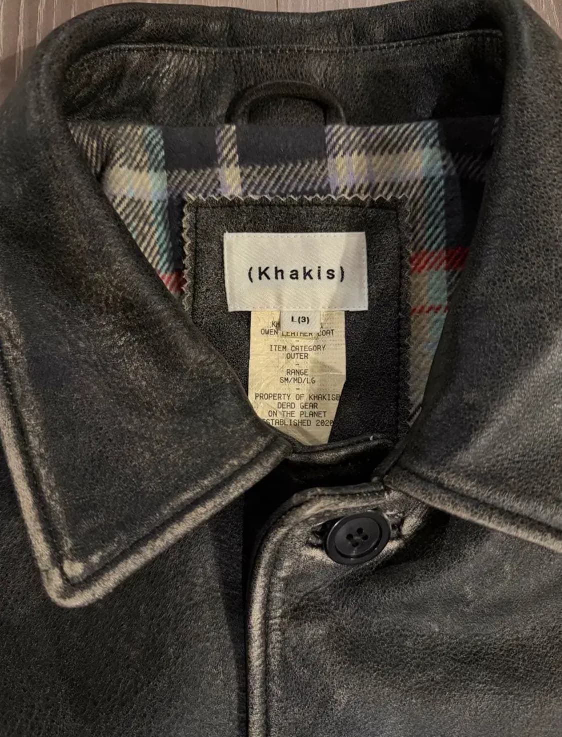 카키스 오웬 레더 코트 블랙 L 상품이미지2