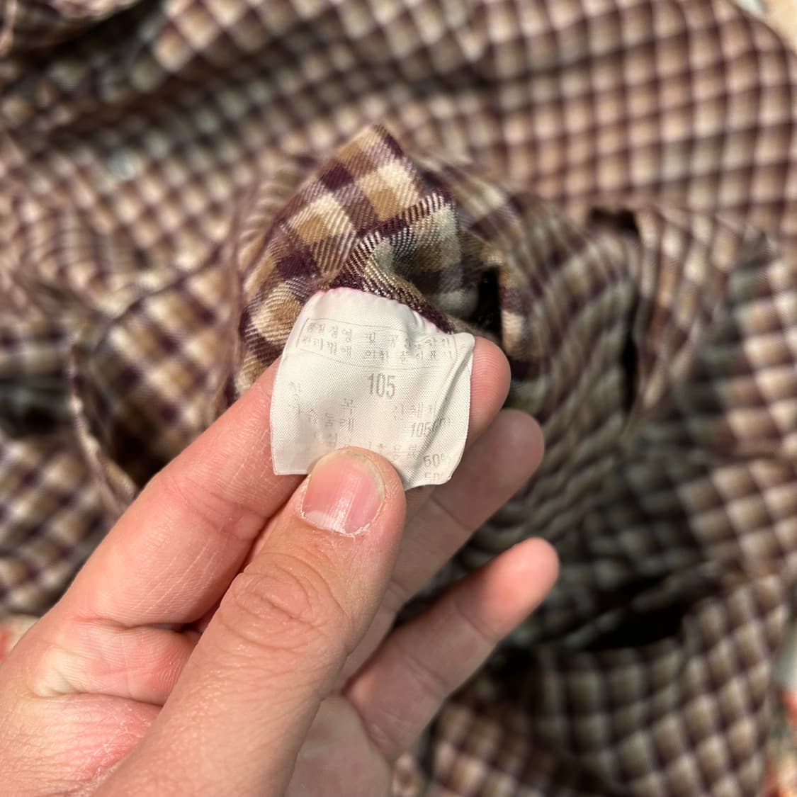 [L] 90s 입생로랑 뿌르 옴므 브라운 체크 셔츠 상품이미지5