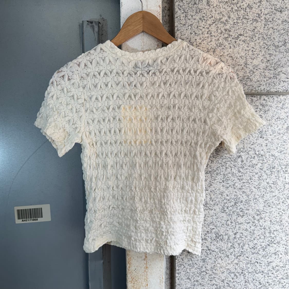 나인 플라워 패턴 메쉬 반팔티 상품이미지2