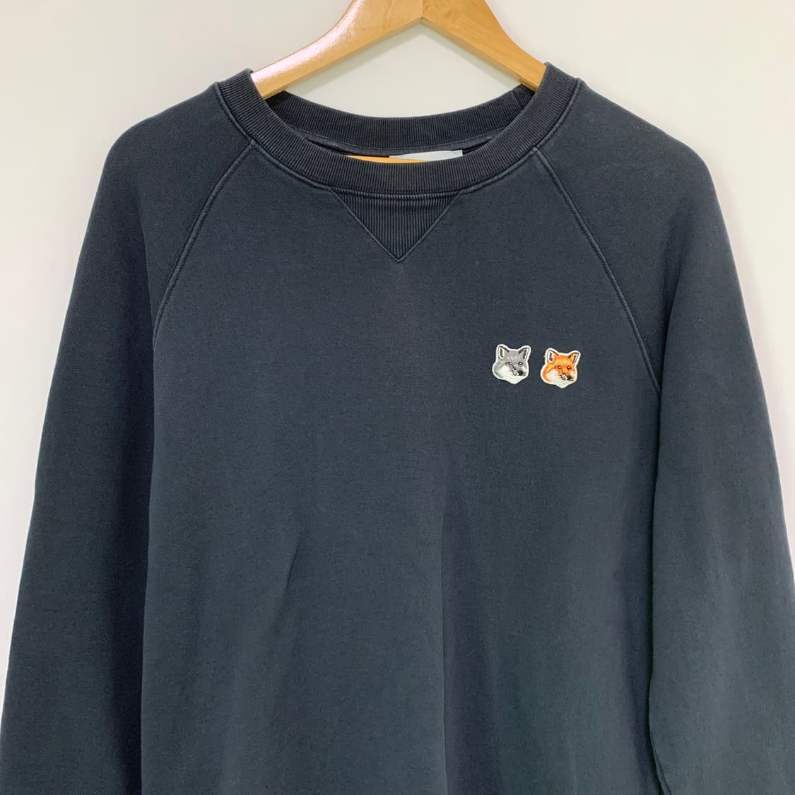 메종키츠네 더블 폭스 블랙 맨투맨 L 남녀공용 빈티지 상품이미지3