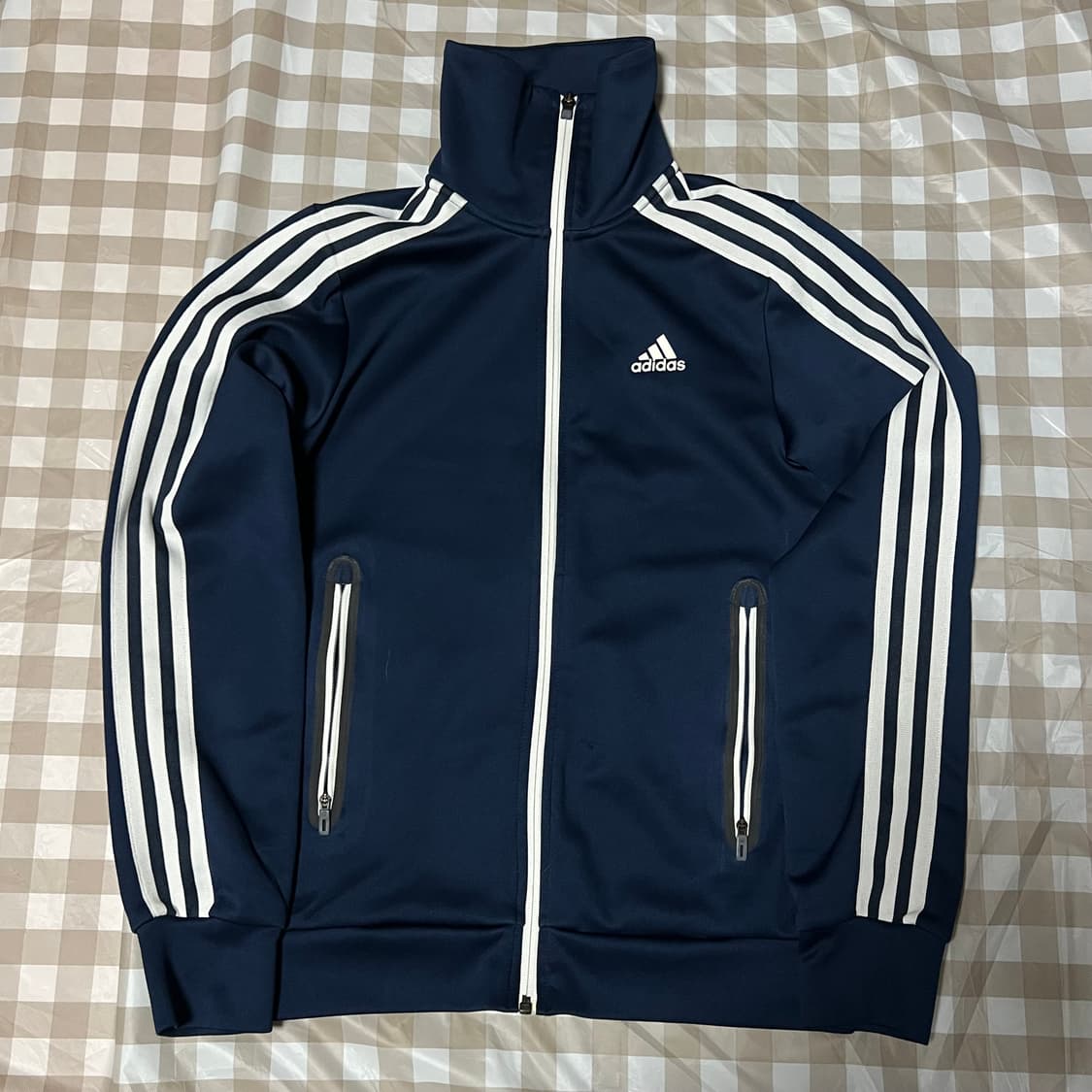 아디다스 져지 네이비 90 집업 삼선 트랙탑 곤색 Y2K 상품이미지1