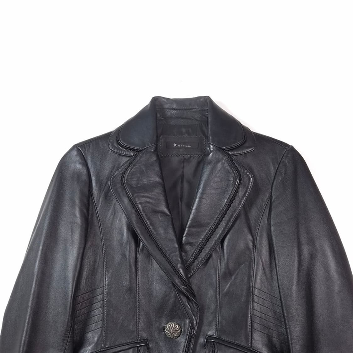 it MICHAA 리얼 램스킨 싱글 버튼 가죽 자켓 상품이미지3