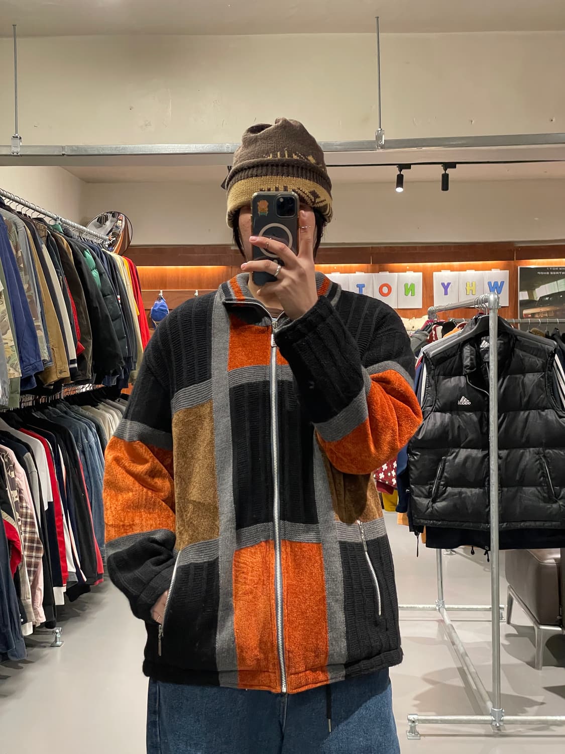 빈티지 니트 집업 상품이미지1