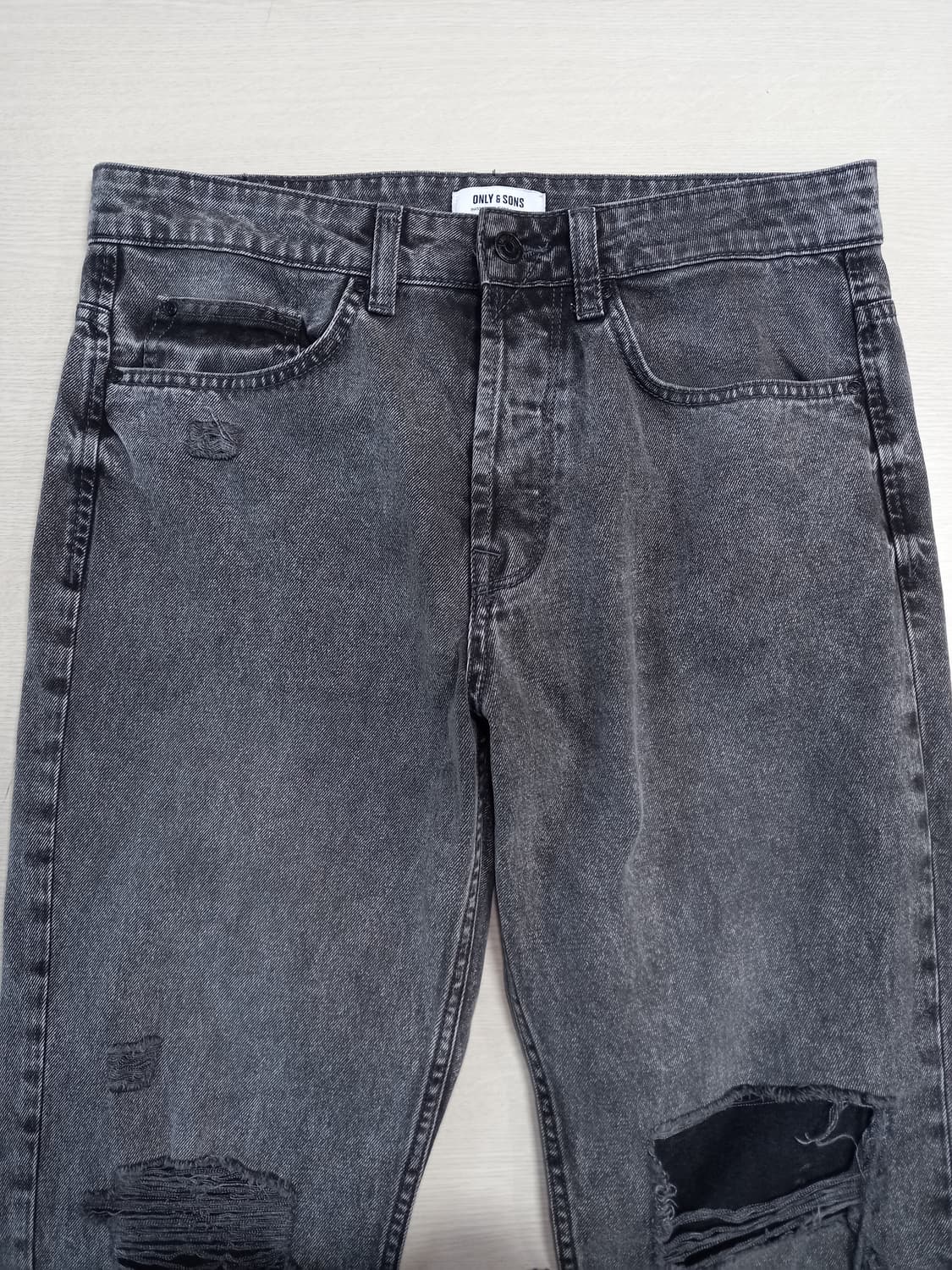 32 ONLY& SONS 데미지워싱 테이퍼드핏 찢청 32-404 상품이미지3