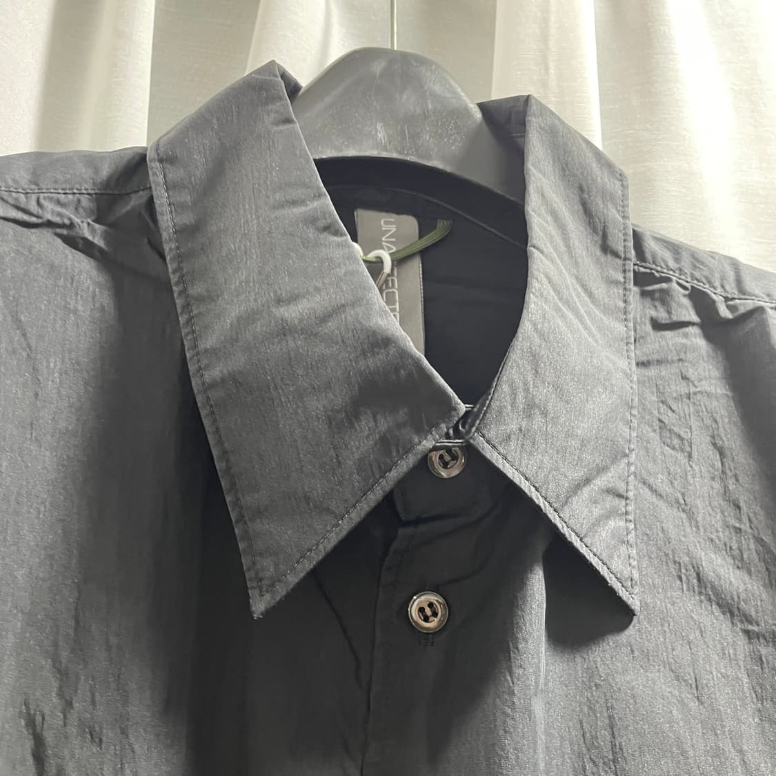 언어펙티드/ 드로스트링 오버사이즈 셔츠 블랙/ L 상품이미지3