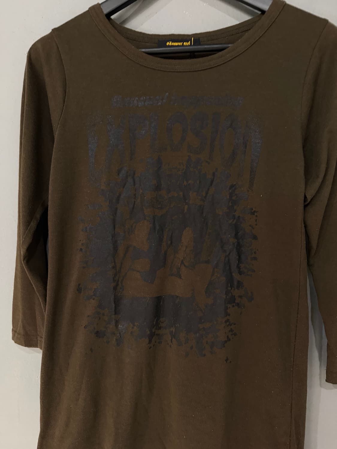 khaki brown printing detail top 상품이미지6