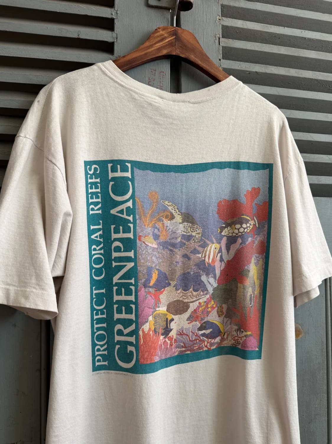 [L]90's GreenPeace 캠페인 프린팅 티셔츠 상품이미지1