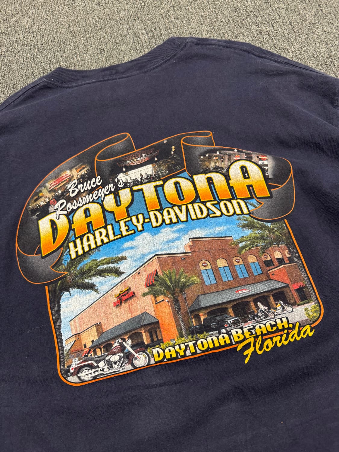 XL)할리데이비슨 빈티지 DAYTONA 프린팅 네이비 롱슬리브 상품이미지7