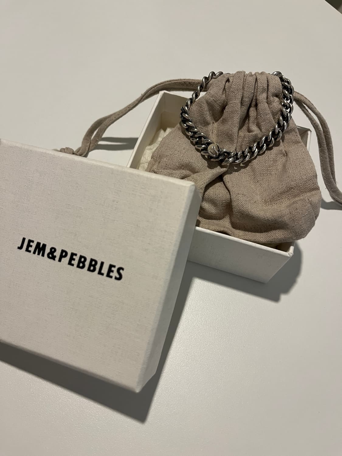 Jem&pebbles 젬앤페블스 진주체인 실버 브라이슬릿 팔찌 상품이미지1