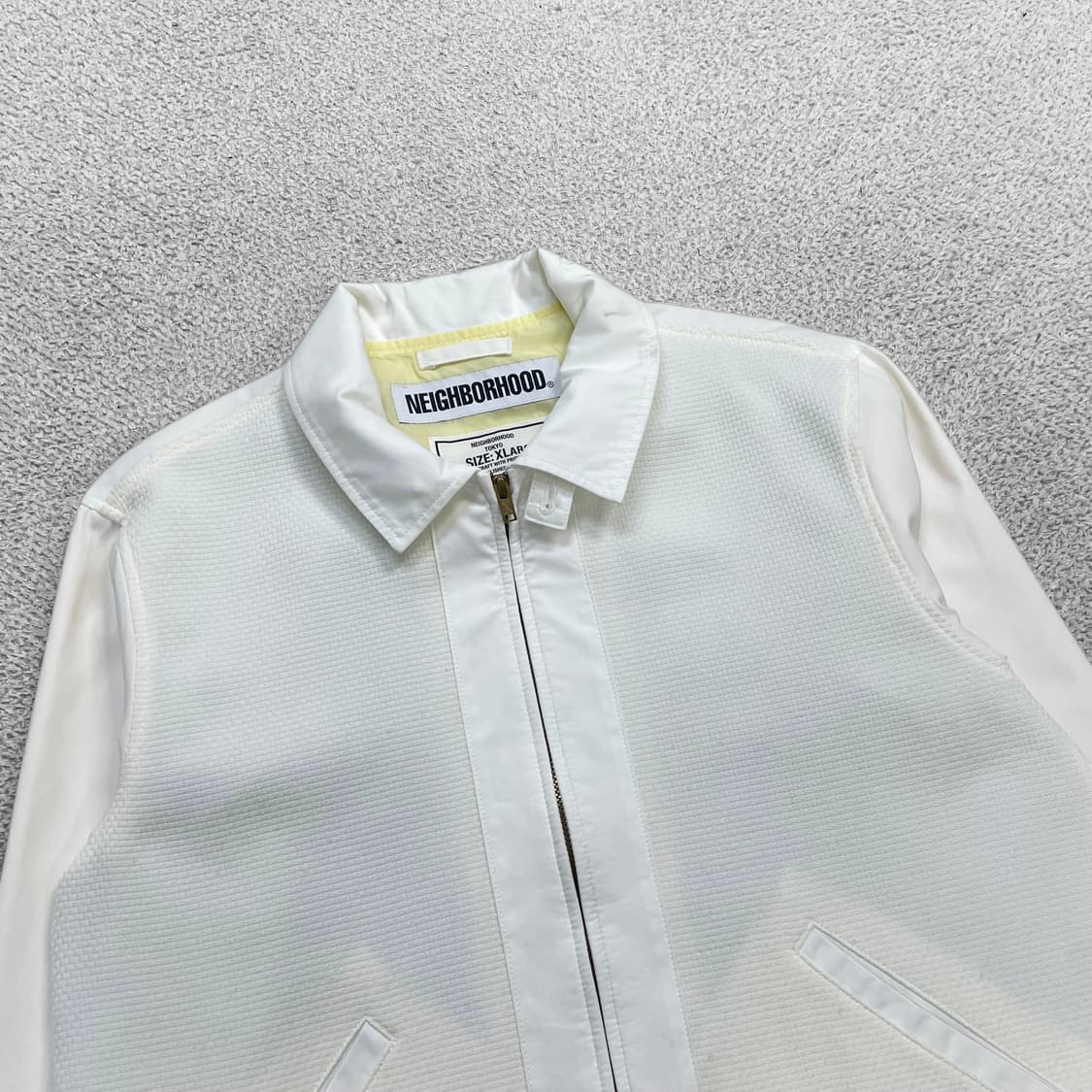 네이버후드 프론트 블루종 자켓 화이트 상품이미지3