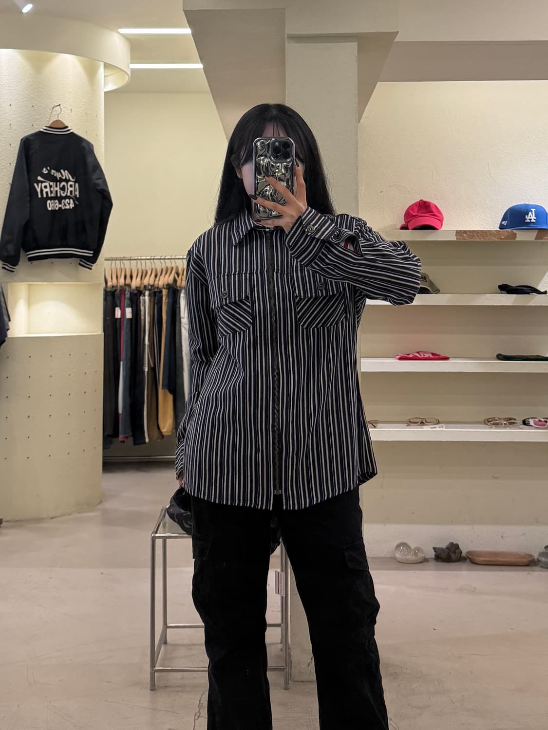 빌랜드 빈티지 스트라이프 패턴 셔츠 자켓 U1634 상품이미지1