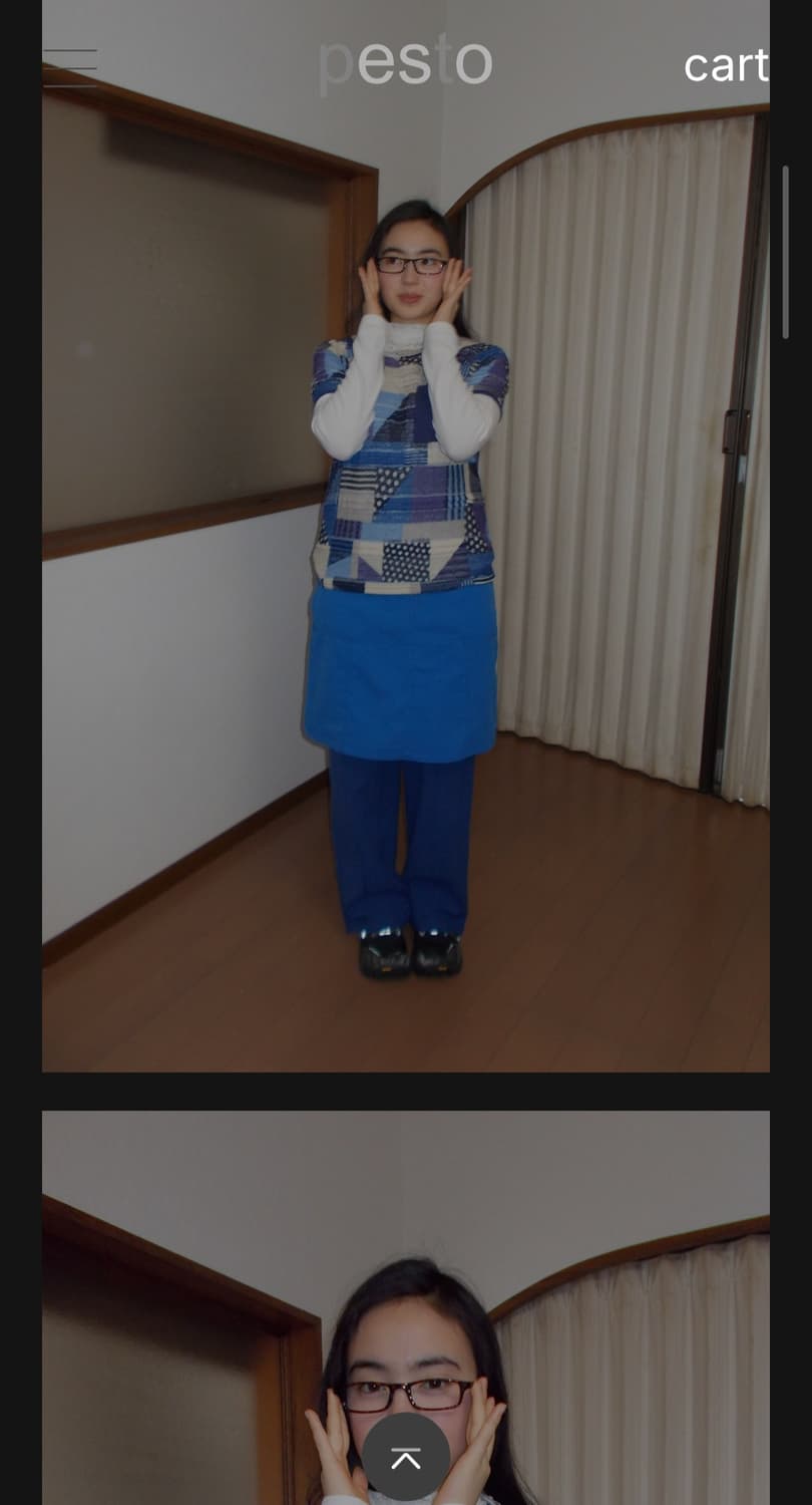 페스토 블루 미디 스커트 상품이미지2