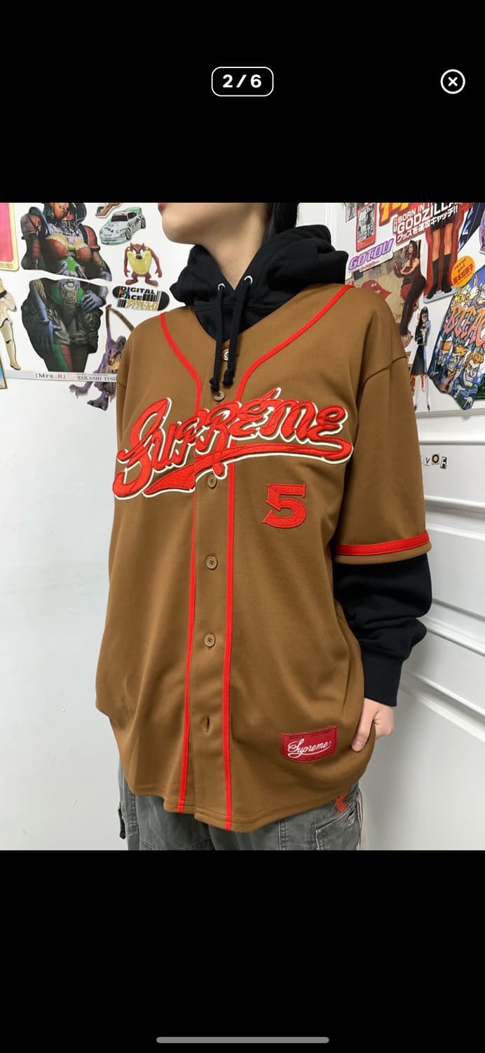 슈프림 supreme 22ss 베이스볼 져지 후드 상품이미지3