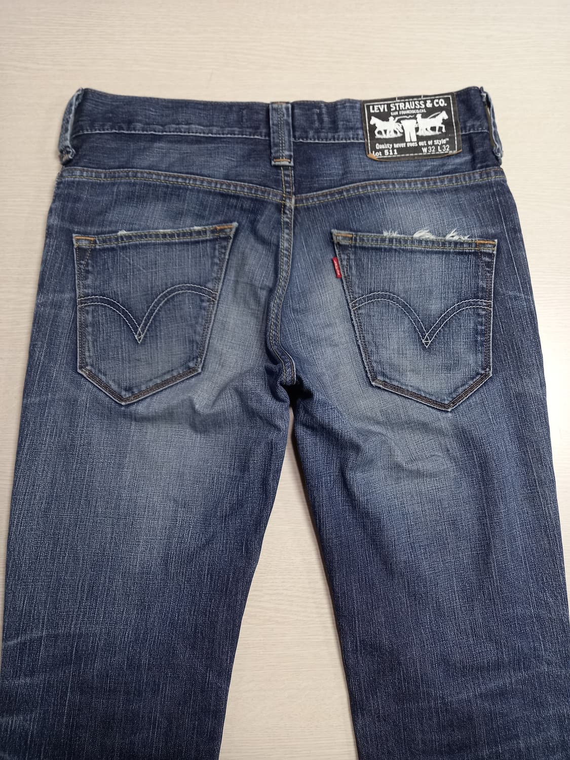 32 리바이스511 데미지워싱 스판 슬림일자진 찢청 32-384 상품이미지4