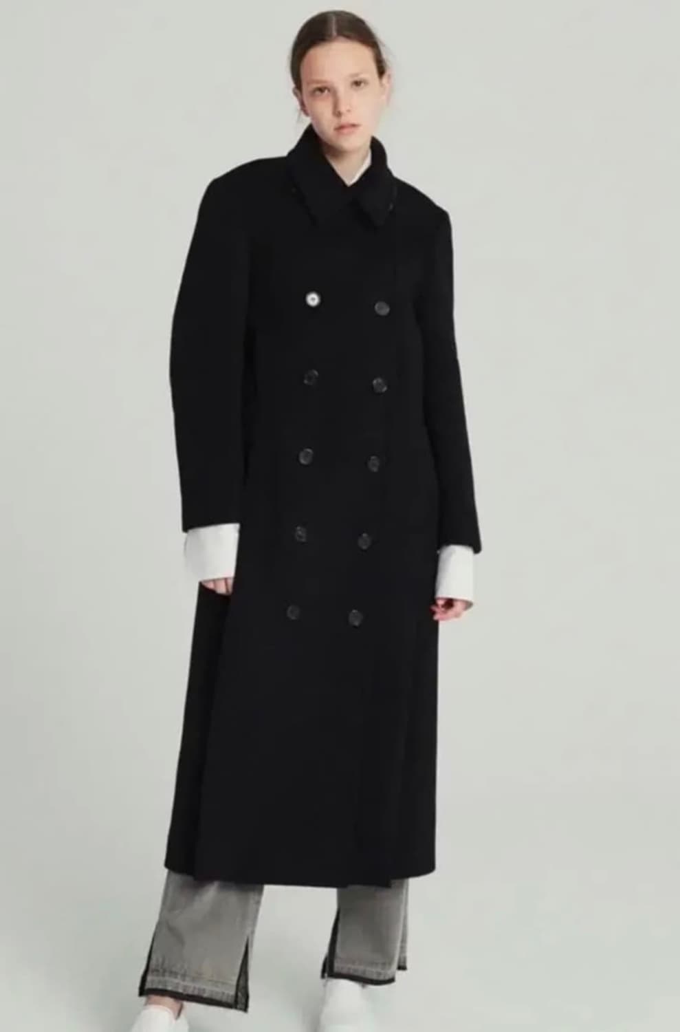 렉토 더블코트 롱코트 수지코트 상품이미지5