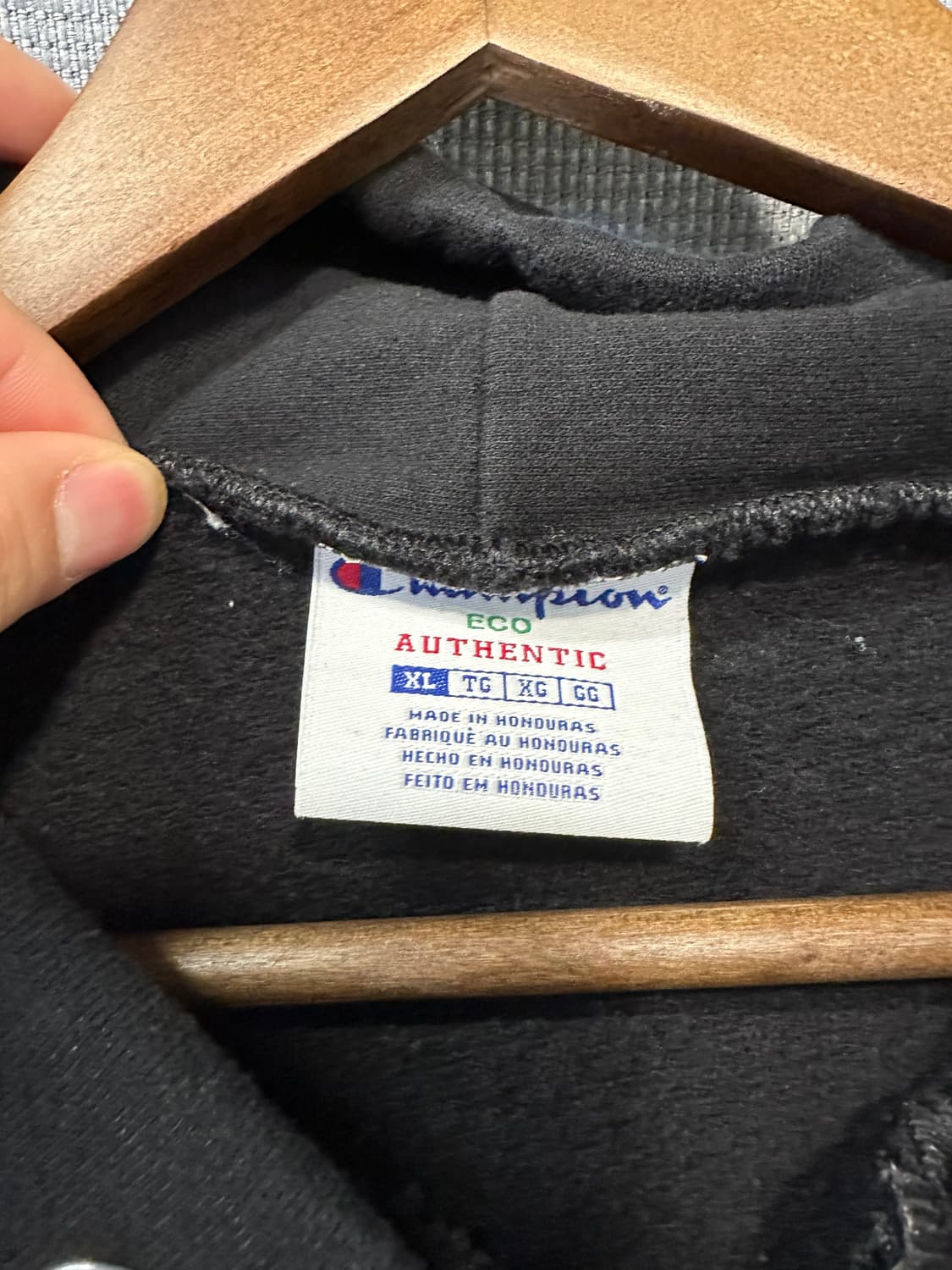 Champion 챔피온 챔피언 로고 블랙 집업 후드 상품이미지4