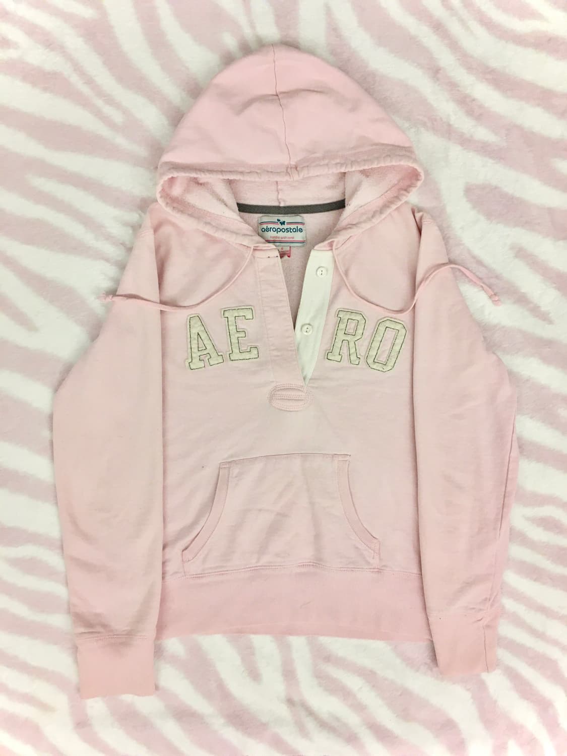 Aeropostale 에어로포스테일 연핑크 후드티 티셔츠 아베크롬비 갸루 상품이미지1