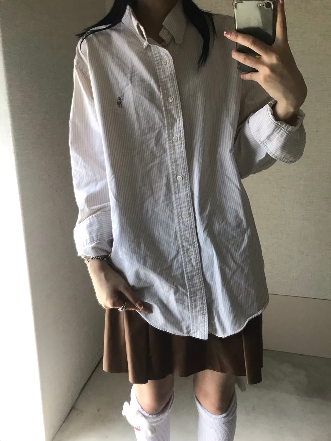 폴로 베이지 스트라이프 셔츠 상품이미지3