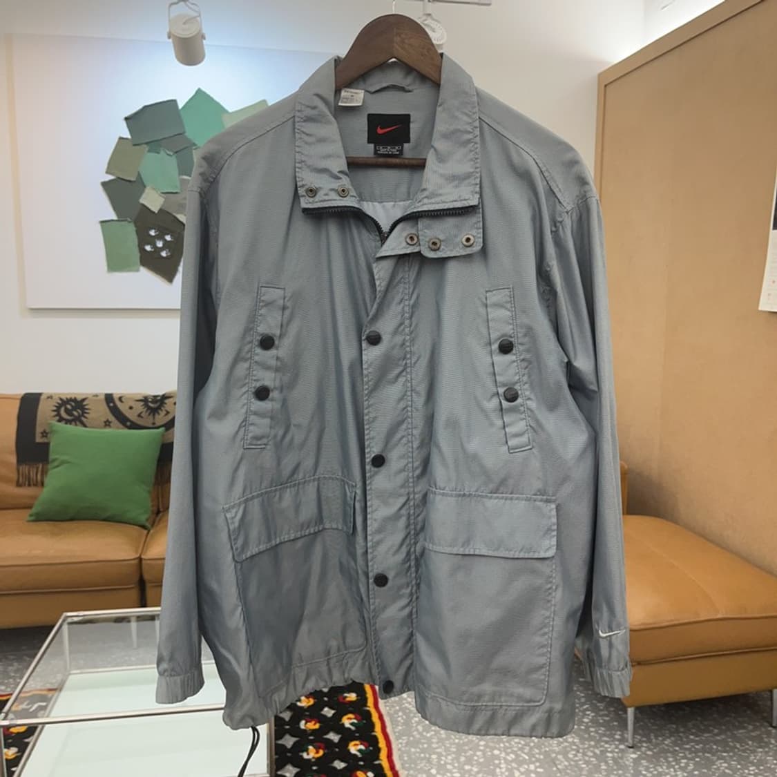 나이키 올드스쿨 테크웨어 유광 실버 오버핏 바람막이 M C08445 상품이미지3