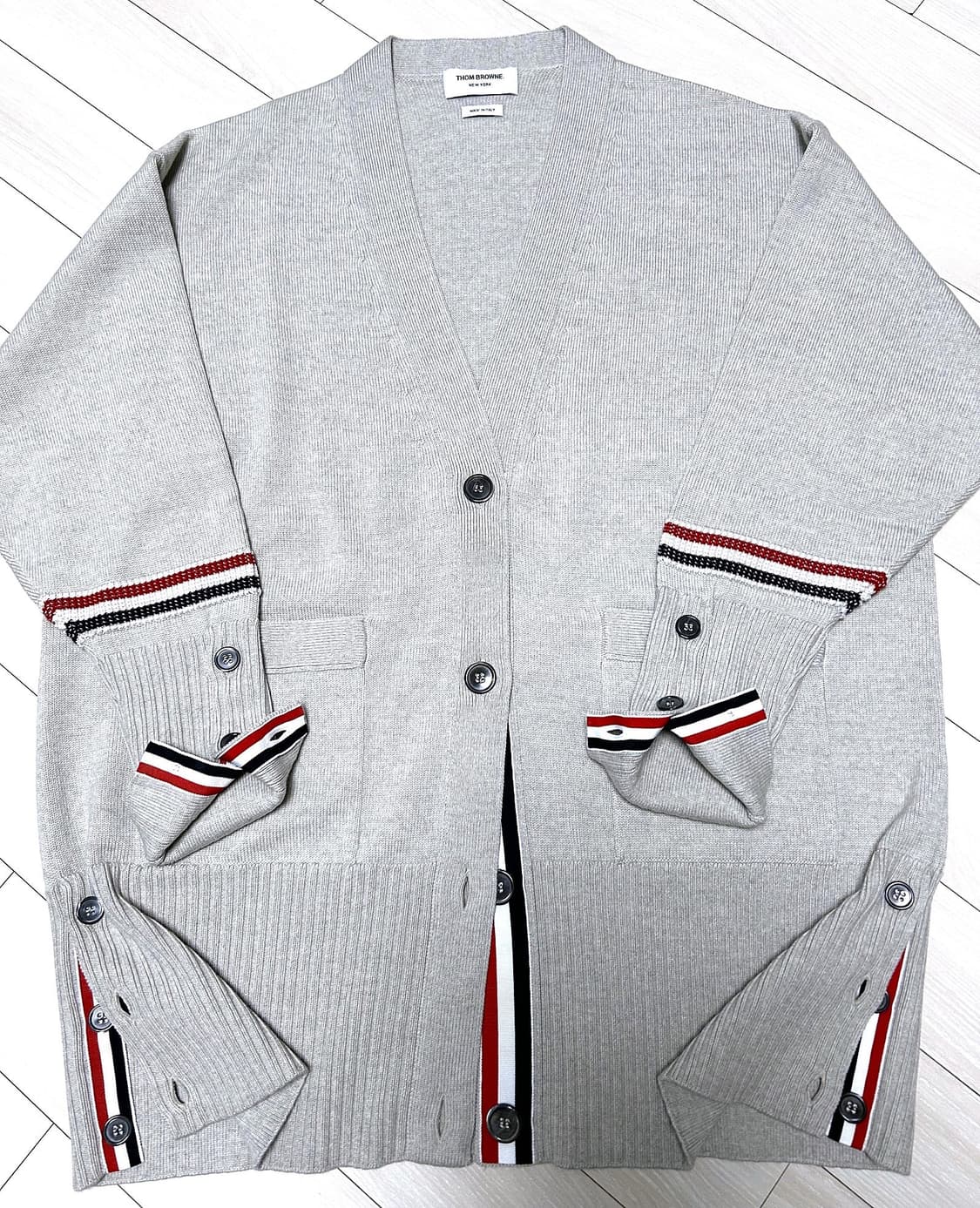 @새상품@ 톰브라운 오버사이즈 롱가디건 베이지그레이 상품이미지1