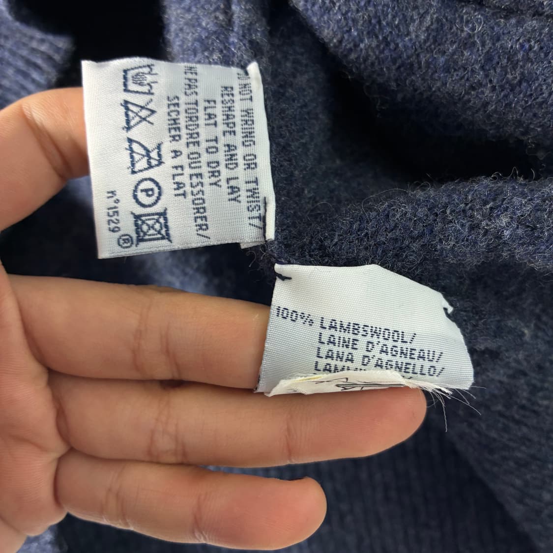 Polo  폴로 랄프로렌 자수 램스울 네이비 카라 니트  상품이미지5