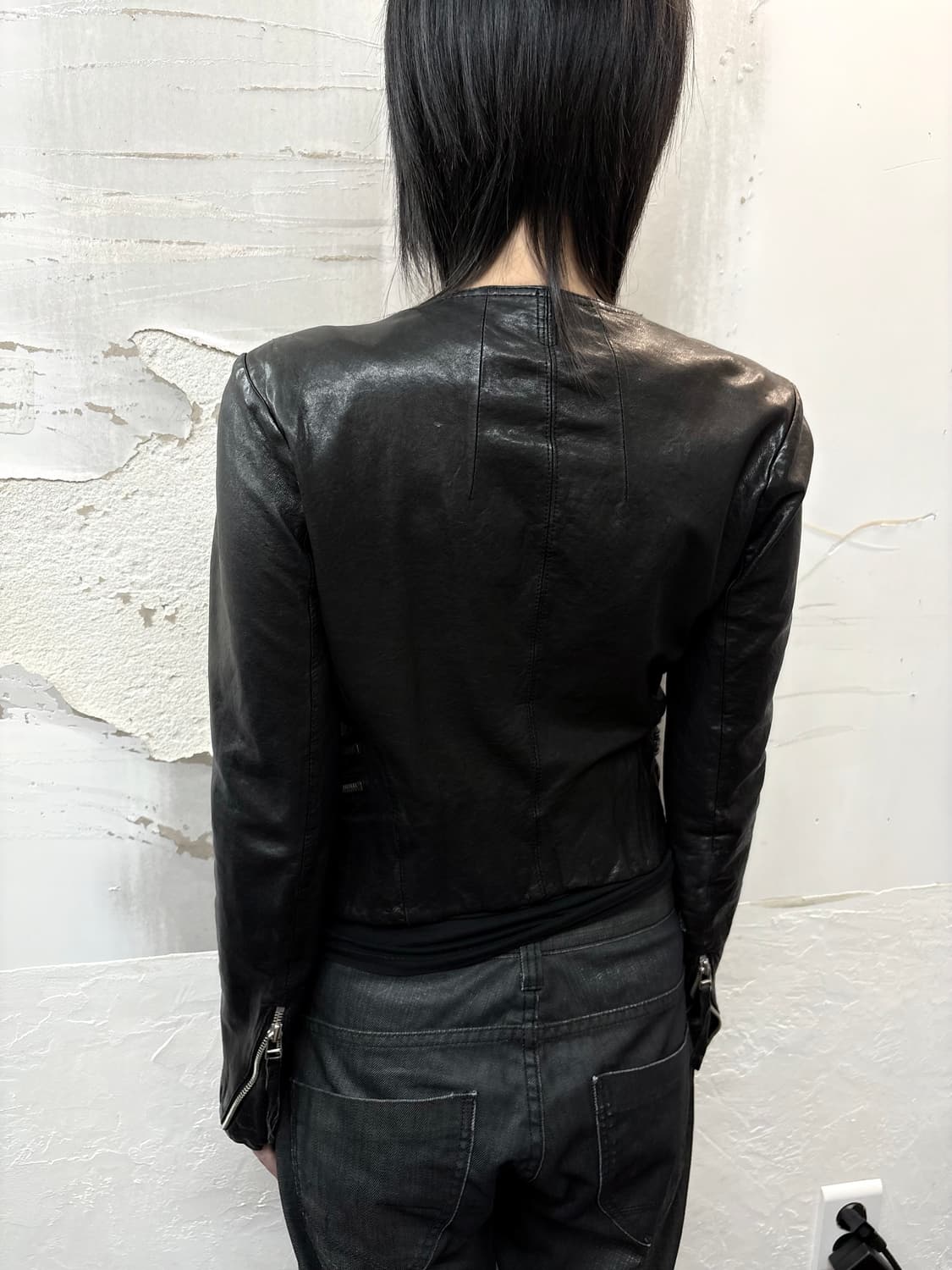 zipper detail sheepskin jacket 상품이미지7