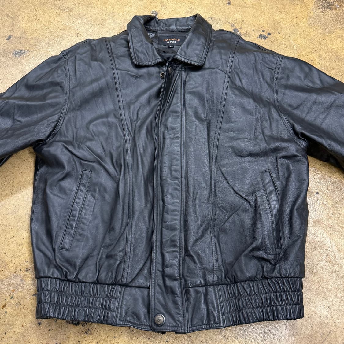 [정품/L] 한양모피 가죽 레더 자켓 b8 상품이미지3