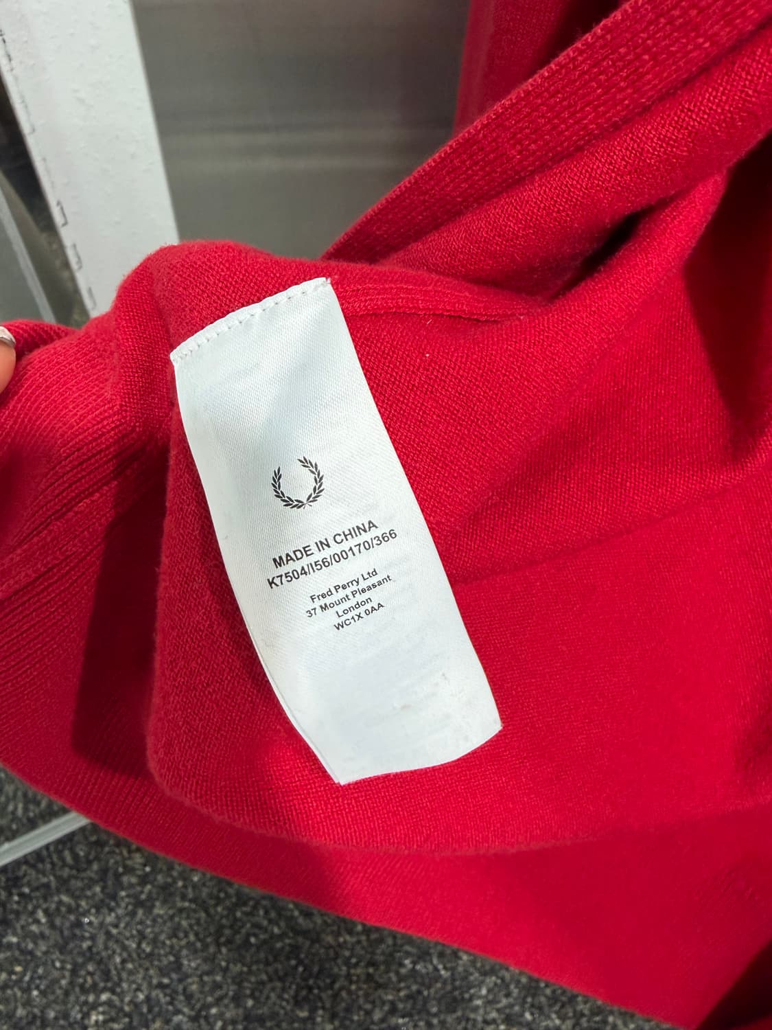 프레디페리 fred perry 팁드 슬리브 가디건 레드 상품이미지7