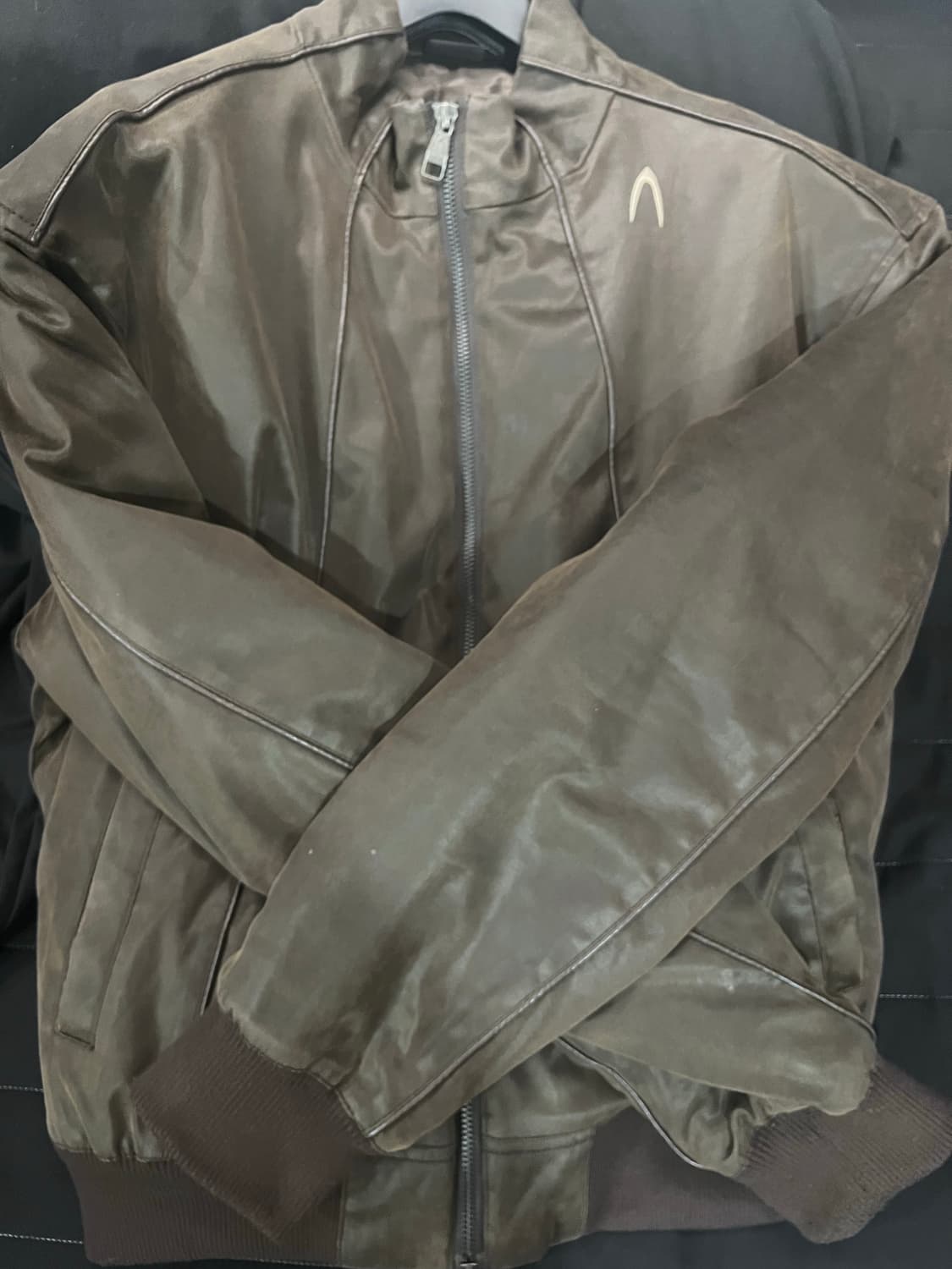 아캄 레더자켓 Piping Leather Blouson (Brown) 상품이미지4
